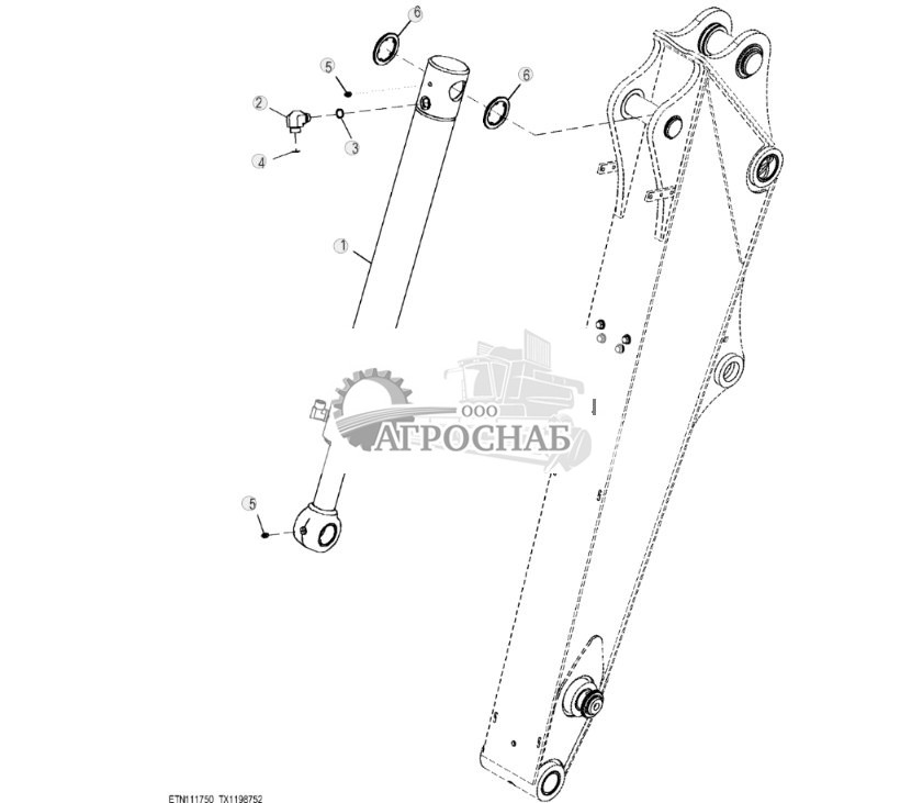Гидроцилиндр ковша для нормальных условий работы, прокладки и фитинг - ST840171 591.jpg
